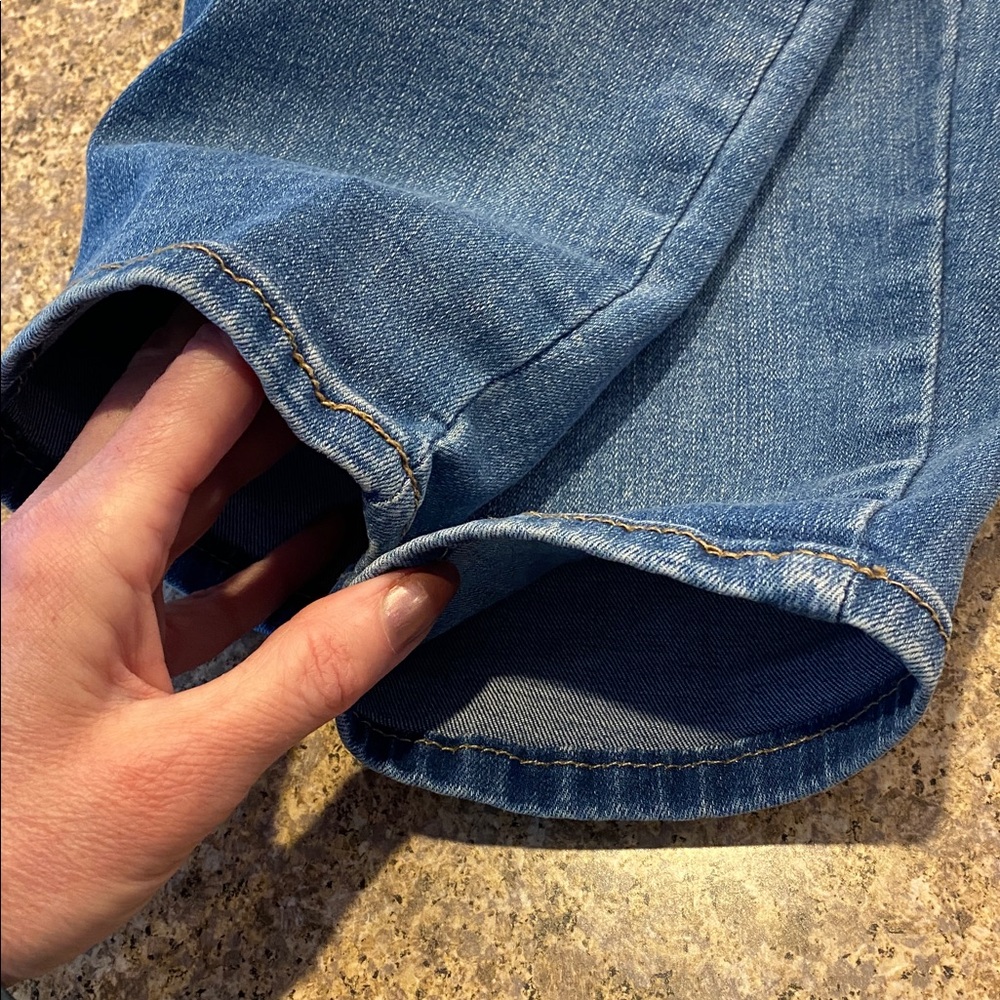 Seven7 Seamless Pull On Skinny Blue Jeans L/G MUSTY Faux Front Pockets No Zipper - Picture 16 of 16